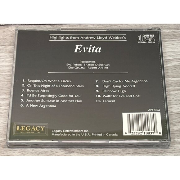 Highlights From Evita CD Andrew Lloyd Webbers Sharon O'Sullivan 11 Tracks - Picture 2 of 6